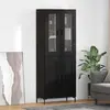 Image de vidaXL Highboard 2 pcs Noir imitation chêne Matériau dérivé du bois
