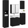 Image de vidaXL Ensemble de meubles de salle de bain 5 pcs noir imitation chêne bois composite