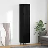Image de vidaXL Highboard noir imitation chêne 34,5 x 34 x 180 cm Matériau dérivé du bois