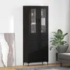 Image de vidaXL Meuble haut, 2 pièces, imitation chêne noir, 69,5 x 34 x 180 cm