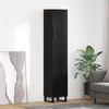 Image de vidaXL Highboard noir imitation chêne 34,5 x 34 x 180 cm Matériau dérivé du bois