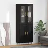 Image de vidaXL Highboard 2 pcs Noir imitation chêne Matériau dérivé du bois