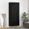 Image de vidaXL Highboard noir imitation ch  ne 69,5 x 34 x 180 cm Bois composite