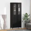 Image de vidaXL Highboard 2 pcs Noir imitation chêne Matériau dérivé du bois