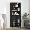 Image de vidaXL Highboard noir imitation chêne 69,5 x 34 x 180 cm Bois composite