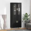 Image de vidaXL Highboard noir imitation chêne 69,5 x 34 x 180 cm