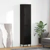 Image de vidaXL Highboard noir imitation chêne 34,5 x 34 x 180 cm Matériau dérivé du bois