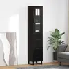 Image de vidaXL Highboard noir imitation chêne 34,5 x 34 x 180 cm Matériau dérivé du bois