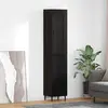 Image de vidaXL Highboard noir imitation chêne 34,5 x 34 x 180 cm Matériau dérivé du bois