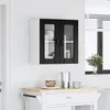 Image de Vidaxl Cabinet En Verre Mural Lucca Chêne Noir 60 X 31 X 60 Cm