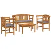 Image de Vidaxl Ensemble De Salon Rose De Jardin 4 Pcs Bois D'Acacia Massif