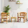 Image de Vidaxl Ensemble De Salon Rose De Jardin 3 Pcs Bois D'Acacia Massif