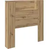 Image de T  te de lit VidaXL avec espace de rangement et  ©clairage LED, en bois d'ing ©nierie « Artisan Oak »
