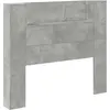 Image de Tête de lit vidaXL avec rangement et éclairage LED, gris béton, aggloméré