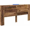 Image de Tête de lit vidaXL avec espace de rangement et éclairage LED, en bois recyclé et panneaux dérivés du bois