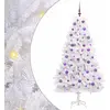 Image de vidaXL Arbre de Noël artificiel pliable Blanc 180 cm PVC et acier