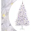 Image de vidaXL Arbre de Noël artificiel pliable Blanc 210 cm PVC et acier