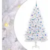 Image de vidaXL Arbre de Noël artificiel pliable Blanc 210 cm PVC et acier