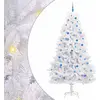 Image de vidaXL Arbre de Noël artificiel pliable Blanc 240 cm PVC et acier
