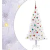 Image de vidaXL Sapin de Noël artificiel blanc 150 cm PVC et acier