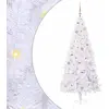 Image de vidaXL Sapin de Noël artificiel blanc 180 cm PVC et acier