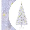 Image de vidaXL Sapin de Noël artificiel blanc 150 cm PVC et acier