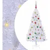 Image de vidaXL Sapin de Noël artificiel blanc 150 cm PVC et acier