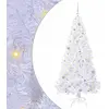 Image de vidaXL Sapin de Noël artificiel blanc 180 cm PVC et acier