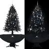 Image de Maison Exclusive - Sapin de Noël avec effet neige et socle parapluie, noir, 190 cm, PVC