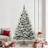 Image de Maison Exclusive - Sapin de Noël artificiel pré-illuminé avec lot de boules vertes