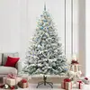 Image de Maison Exclusive - Sapin de Noël artificiel pré-illuminé avec lot de boules vertes