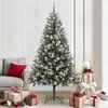Image de Maison Exclusive - Sapin de Noël artificiel pliable avec effet neige et 300 LED