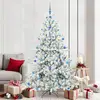 Image de Arbre de Noël blanc pliable, de qualité supérieure, en PVC et en acier, hauteur 210 cm