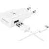 Image de Samsung EP-TA20EWECG - Chargeur Secteur Complet - Adaptateur Fast Charge 2A & Câble USB Type-C - Blanc (Emballage Original) - Neuf