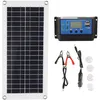 Image de Kit Solaire 100a 40w Avec Double Port Usb Femelle Ip65 Étanche 5 En 1 Panneau Solaire Monocristallin Pour Camping