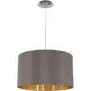 Image de Eglo Textile moderne MASERLO nickel mat, diffuseur CAPPUCCINO / GOLD, E27 max. 1X60W