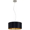 Image de Eglo - Suspension 3x 60w E27 31605 Noir/or Maserlo