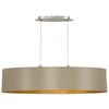 Image de Eglo 31618 Maserlo Lampe à suspendre acier nickel mat textile taupe or