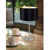 Image de Eglo Lampe de Table Maserlo Noir Nickel Or Tissu Ø23cm Max. 60W E27 Interrupteur