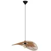 Image de Eglo Suspension luminaire Siruela, plafonnier suspendu pour salle à manger, lampe de salon certifiée FSC, lustre chambre en papier naturel et métal noir, douille E27, 40x56 cm en occasion ou reconditionné