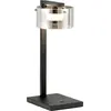 Image de Lampe de table LED EGLO Copillos, lampe de chevet, lampe de table à intensité variable, acier noir, verre métallisé noir transparent, blanc chaud
