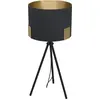 Image de Lampe de table Eglo Stars of Lights Tortola 1 Lampe de table Noir - Or Abat-jour en tissu