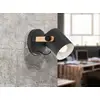 Image de EGLO Lampe murale Hornwood, lampe murale vintage à 1 flamme au design industriel, lampe rétro en acier et bois, couleur : noir, crème, marron, E27