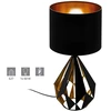 Image de Lampe de table EGLO ''Carlton 5'', E27, acier, noir/cuivre