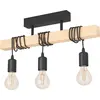 Image de EGLO TOWNSHEND, 3 ampoules, E27, IP20, Noir, Marron