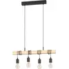 Image de Eglo 4 lampes à suspendre Townshend noir naturel 70 x 10,5 x 110 cm E27