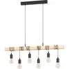 Image de Eglo Lampe à suspendre 6 pièces Townshend noir naturel 100 x 10 x 110 cm E27