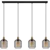 Image de Eglo 43528 CHISLE E27 quadruple suspension 1300x165mm noir bruni ambre