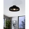 Image de EGLO Plafonnier Mogano, plafonnier industriel, en métal, lampe de salon en noir, lampe de chambre à coucher, lampe de couloir Plafond avec douille E27