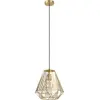 Image de Luminaire suspendu - Jaune d'or - Laiton - Acier - 1 lumière - 33 x 110 cm